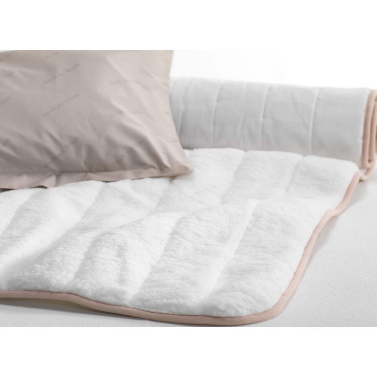 mattress overlay, laid flat, white