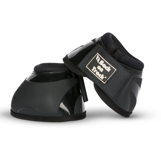 black performance bell boots with BOT logo