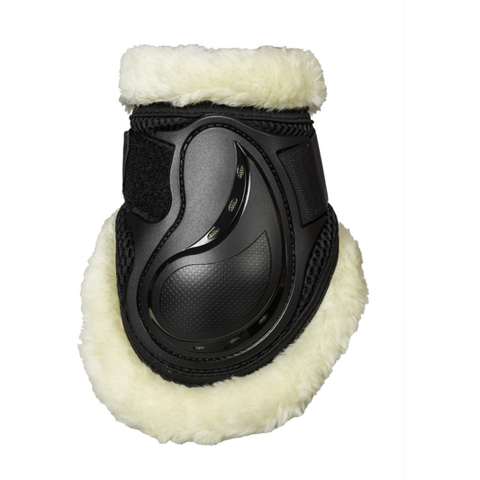 black fur lined fetlock boot