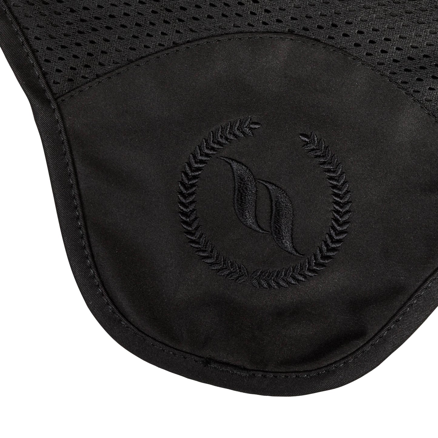 BLACK BONNET WITH SOUND ABSORBING EARS, BLACK bot LOGO EMBROIDED ON FRONT