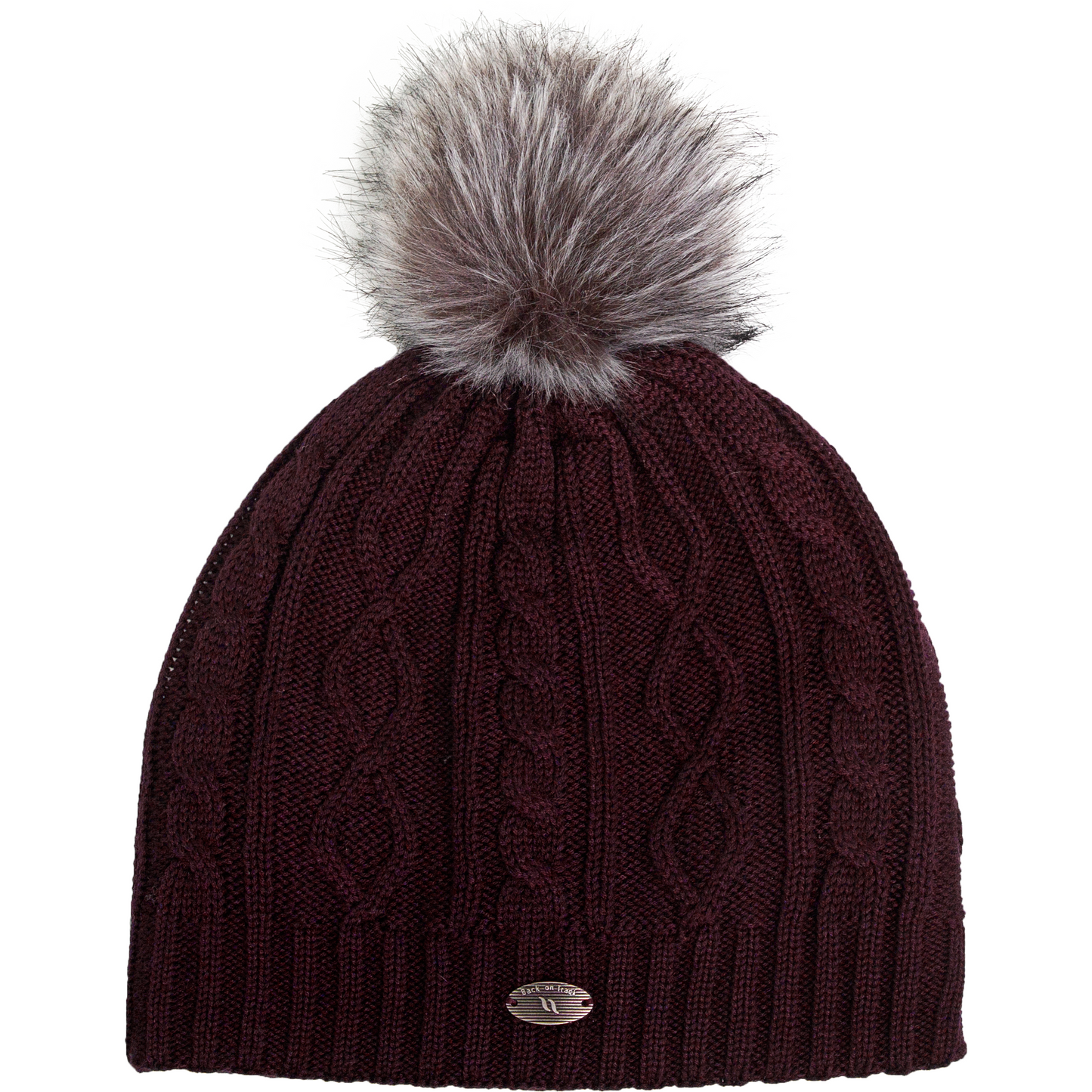 burgundy beanie with pom pom