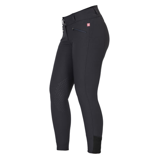 black breeches with knee grip: side view