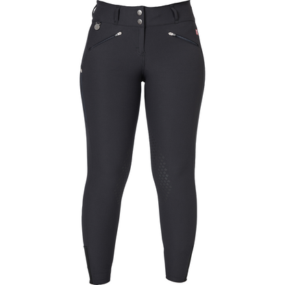 black breeches with knee grip: front view