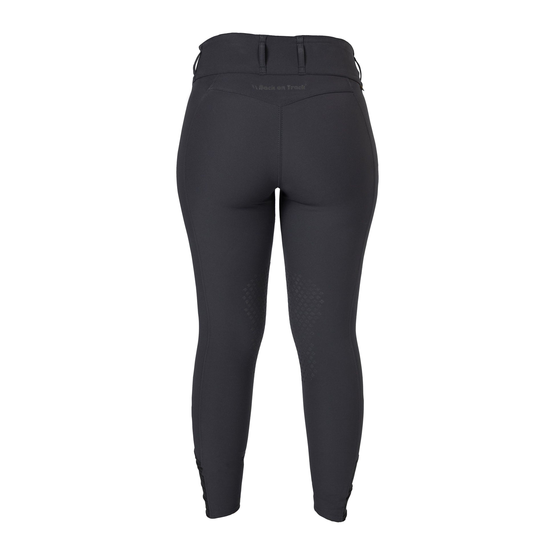 black breeches with knee grip: back view