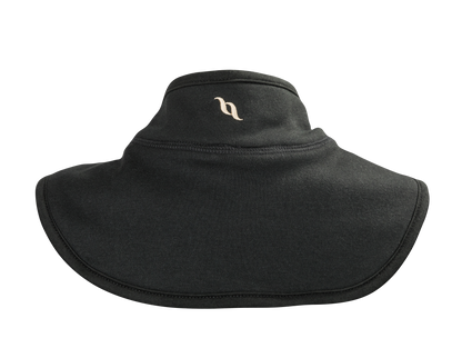 neck cover, black, with velcro tabs, back view