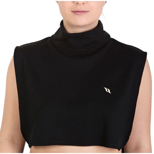 black polo neck cover , being worn by women