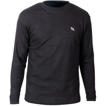 black sweater with logo