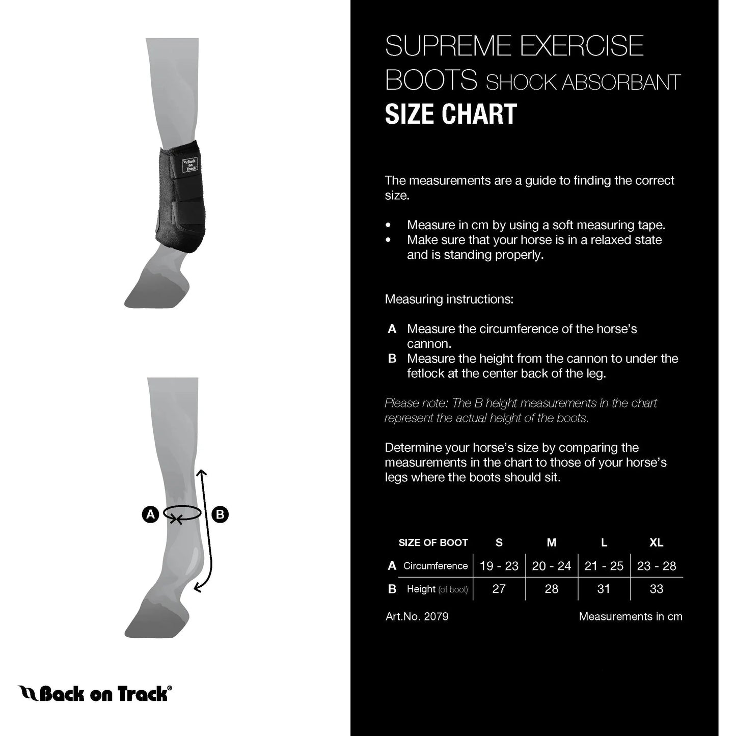 size guide for shock absorbant exercise boots