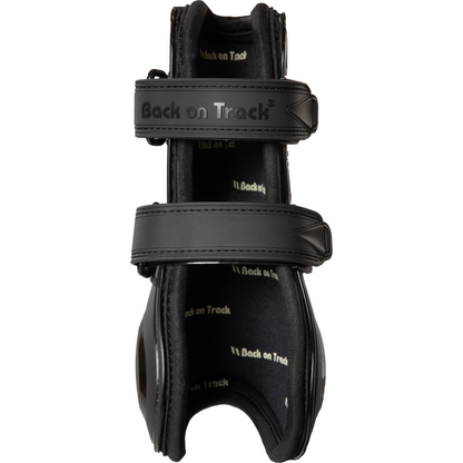 black airflow tendon boot velcro straps 