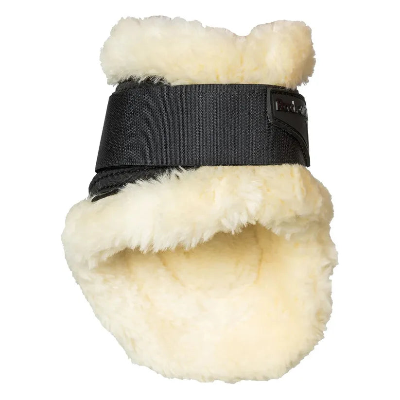 inside view of black fur lined fetlock boot 