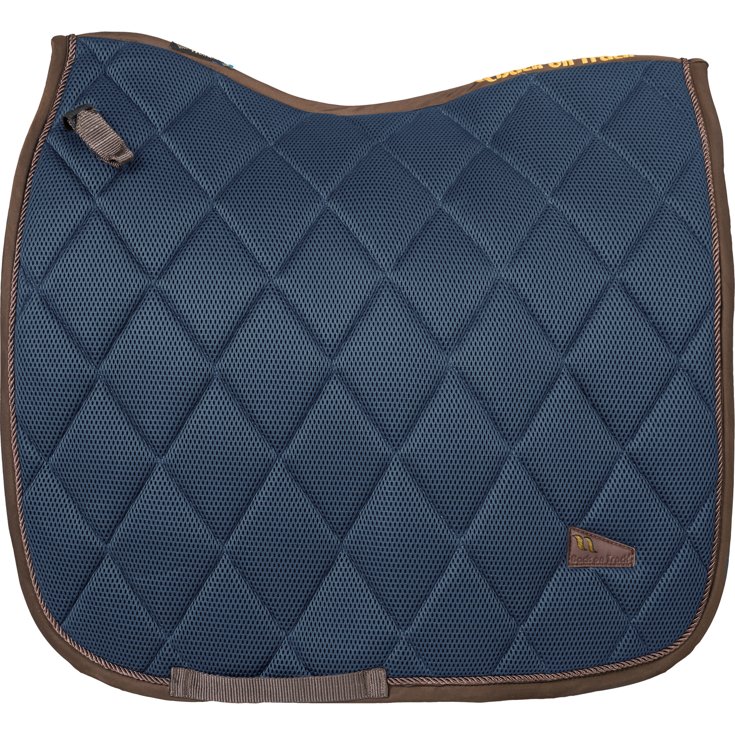 Navy dressage saddle pad, mesh, airflow, breathable