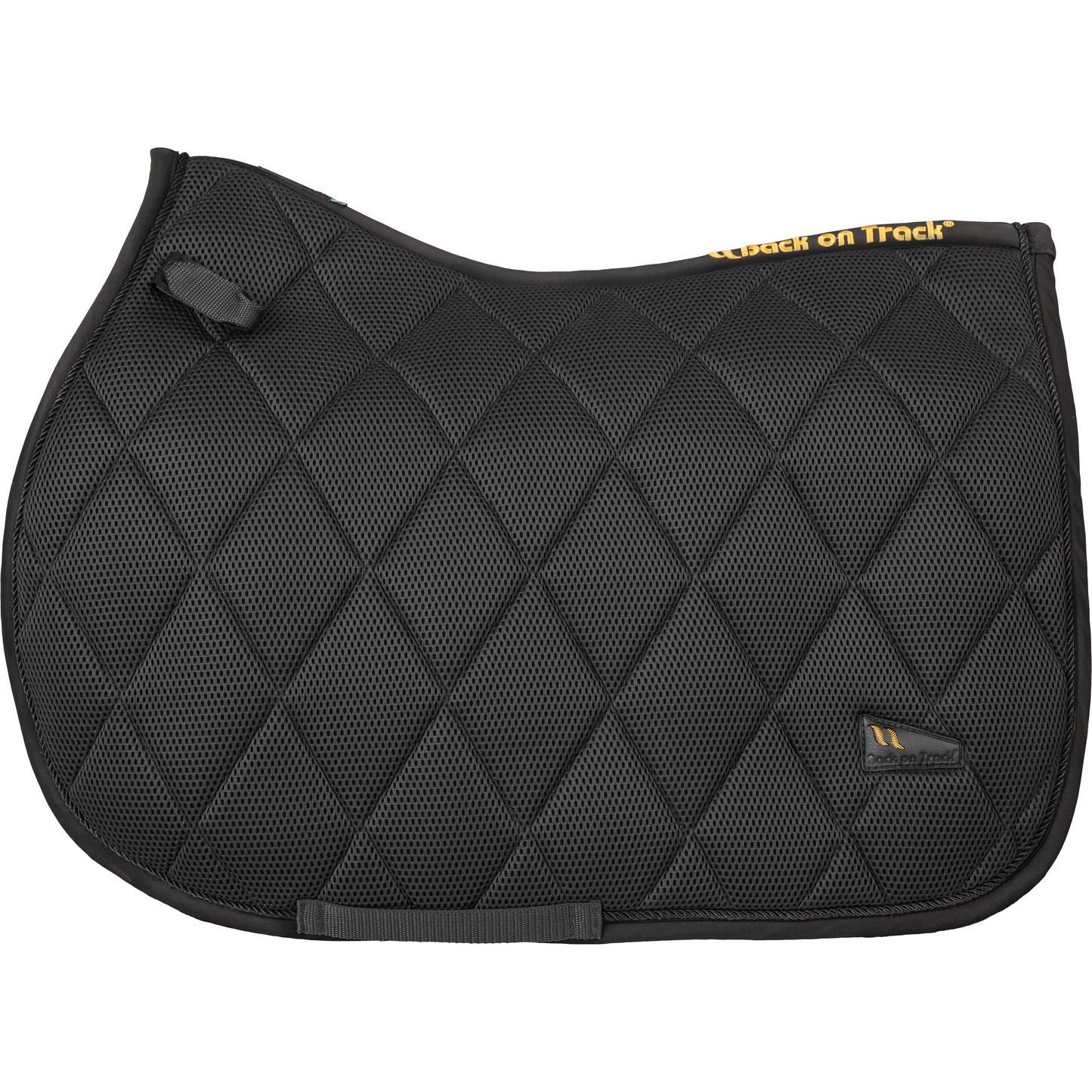 black airflow saddle pad , jumping or all purpose shape shape