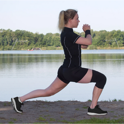 knee brace worn by women lunging