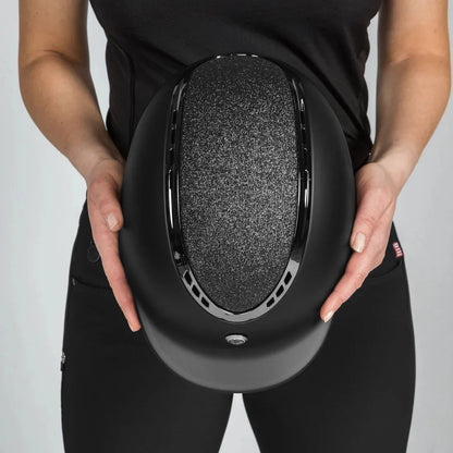 black smooth riding helmet with sparkle detail