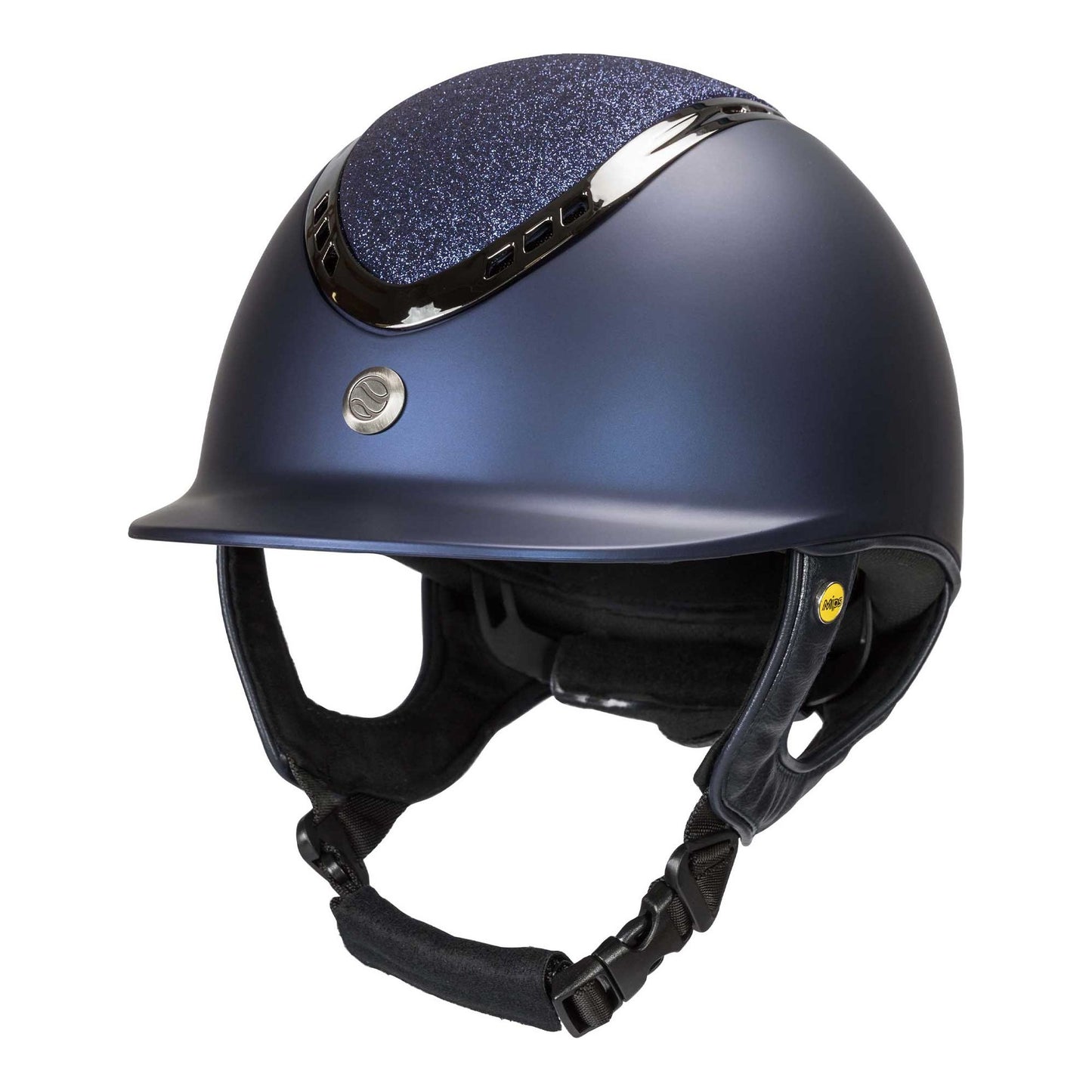 blue smooth riding helmet with sparkle detail