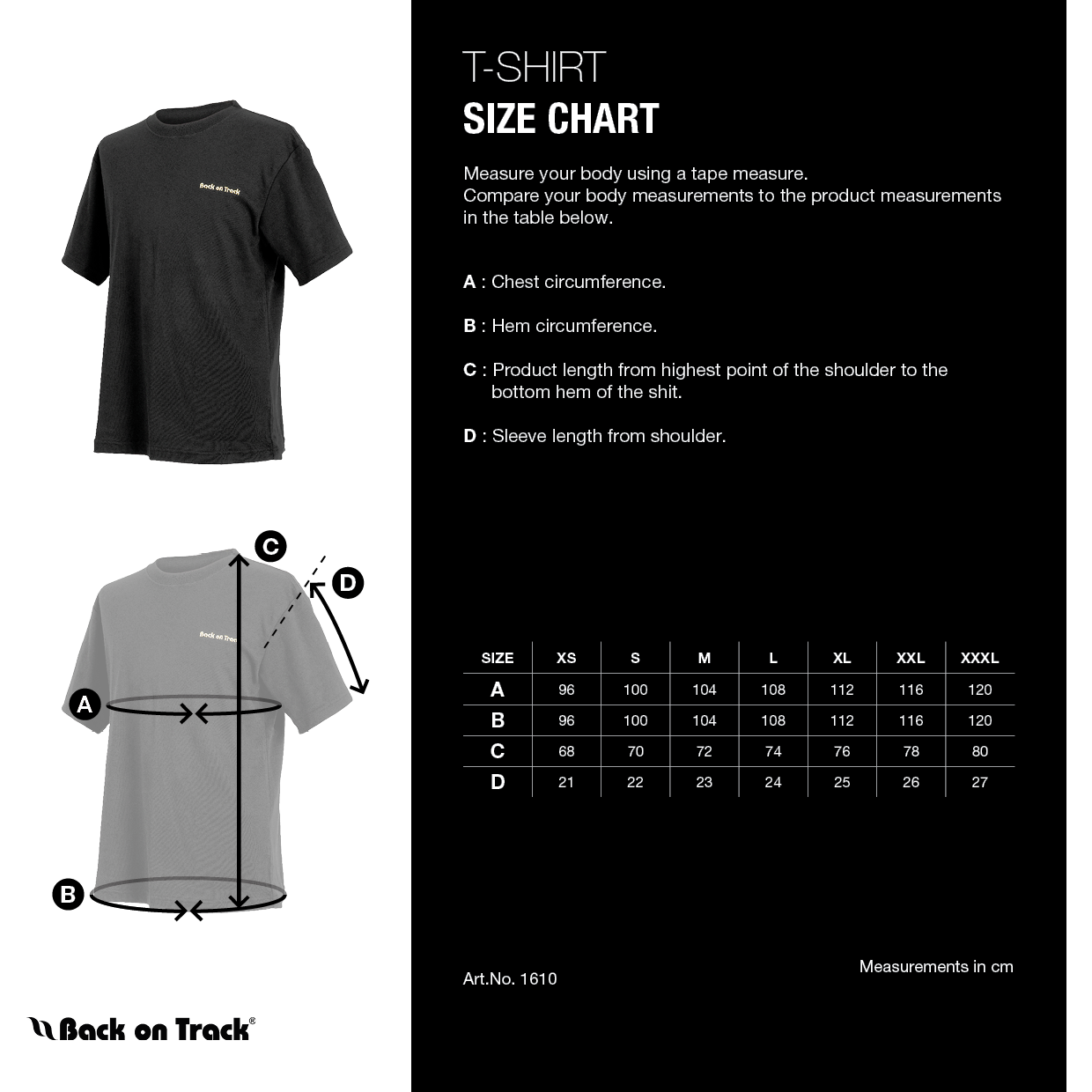 size chart for t-shirt