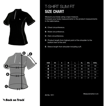 size chart for slim fit t-shirt