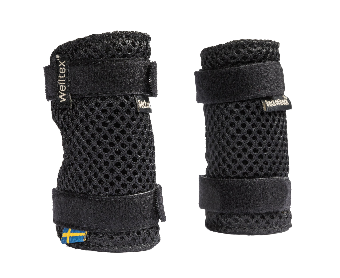 pair of dog leg wraps, side view