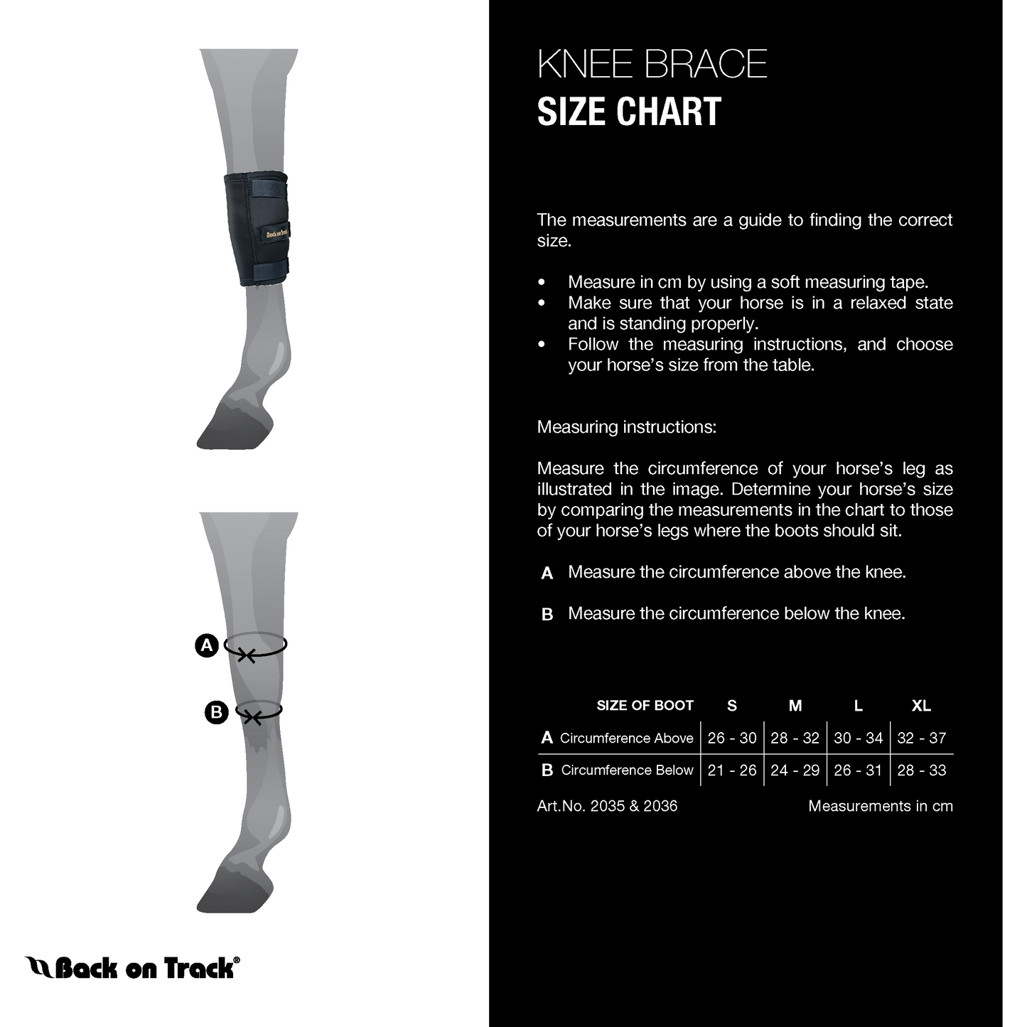 measuring guide for knee boots