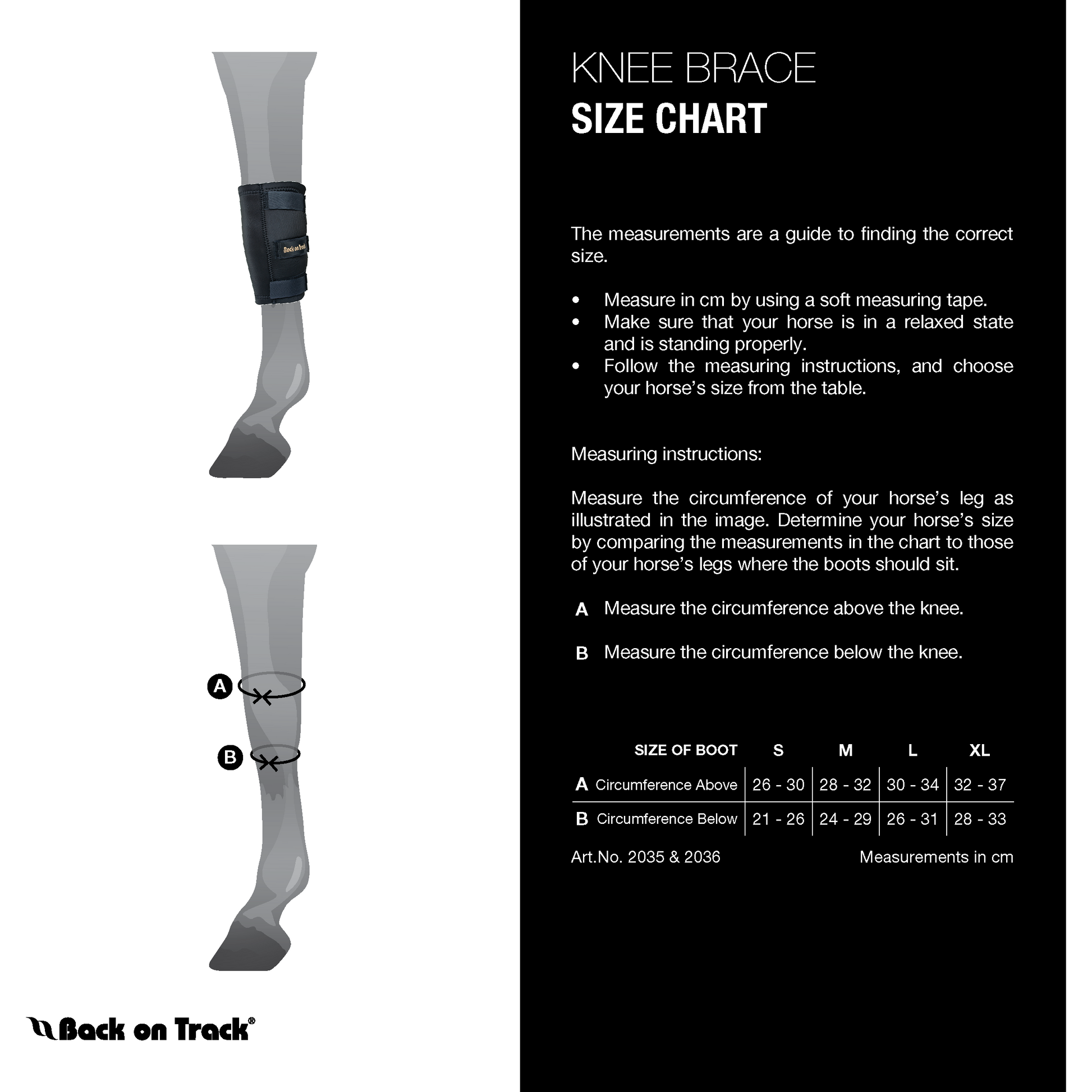 measuring guide for knee boots