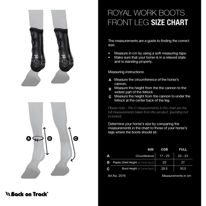 size guide for royal work boots front