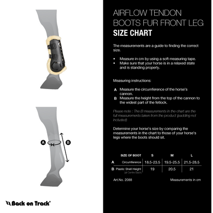 airflow tendon boot fur lined measure guide