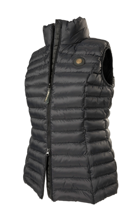 black puffy vest , front / size angle 